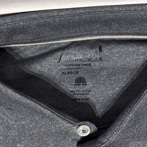 NWT $98 Johnnie-O Dark Gray Heather Golf Polo Shirt Club Logo Men's Size XL (A5) - Picture 7 of 12